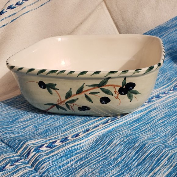 Williams Sonoma Liguria Square Serving Bowl Made in Portugal Olives 10" - Picture 1 of 10